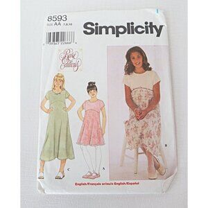 Simplicity Sewing Pattern 8593 Girls Knit Dress Party Dress Flower Girl Dress Si